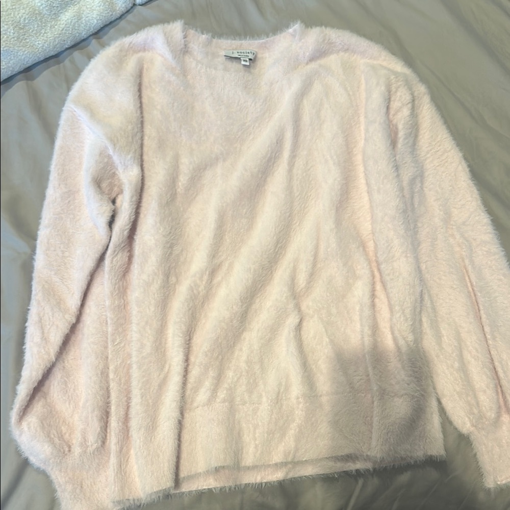 J Society fuzzy baby Pink Sweater